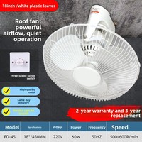 Ventilateur de plafond 18 pouces, ventilateur électrique pour la maison, ventilateur de plafond oscillant, ventilateur suspendu, pour dortoir scolaire, salle à manger, 18 pouces