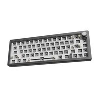 Kit de clavier mécanique ergonomique sans fil RGB personnalisable YUNZII AL66 65% CNC en aluminium avec bouton rotatif, compatible avec les touches interchangeables à chaud, kit barebone