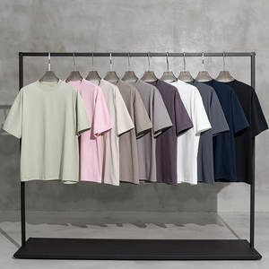 Ropa de calle de lujo personalizada camiseta de peso pesado 100% algodón en blanco de gran tamaño hombro caído recortado camiseta de los hombres - Product Image 4