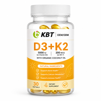 Fabrication sur mesure de compléments vitaminiques halal personnalisés, étiquette privée, gélules de vitamine D3 et K2