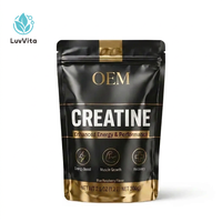 LuvVita OEM Private Label Creatine Monohydrate Micronized Powder 500g Suplemen Pembentukan Otot dalam Kemasan Besar 300g Bubuk Creatine