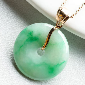 Женское ожерелье с подвеской из нефрита Green Peace, натуральный нефрит из Мьянмы, кремовый тип - Product Image 3