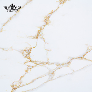 แผ่นควอตซ์ Goldtop 5131 Calacatta Arno หินสังเคราะห์ทันสมัยสำหรับเคาน์เตอร์ครัว ท็อปโต๊ะเครื่องแป้งโรงแรม ท็อปโต๊ะ และพื้น - Product Image 5