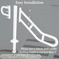 Main courante d'escalier moderne à fixation au sol avec 2 barres transversales antidérapantes, résistante à l'eau et à la rouille, pour une utilisation en extérieur dans les hôpitaux et les hôtels