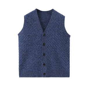 Herren V-Ausschnitt Wollweste Strickjacke mit Eigenem Logo Einfarbig <span class=keywords><strong>Gestreift</strong></span> Ärmellose Wollpullover Direktverkauf ab Werk - Product Image 1