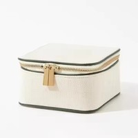 Petite boîte à bijoux en toile avec fermeture éclair pour sublimation, vente en gros d'accessoires, collier, boucles d'oreilles, bracelet, bague, avec sac