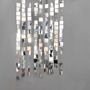 Di lusso in argento acrilico disco decorazione per sala da ballo fase di matrimonio con perline di cristallo tenda con paillettes cerchio pendente - Product Image 4