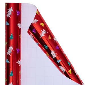 Cu'soRed Metallized Eco-Friendly Recyclable Christmas Tree Pattern Gift <b>Wrapping</b> <b>Paper</b> Roll Waterproof Digital Printing Craft - Product Image 6
