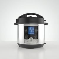 Cuisinière électrique multifonctionnelle 6L 14-en-1 en acier inoxydable avec écran LCD numérique, commande à une touche, cuve intérieure antiadhésive