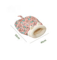 Lit-cave pour animaux de compagnie en forme de rectangle, détachable, lavable, doux, nid douillet pour chats et petits chiens, maison confortable pour l'intérieur