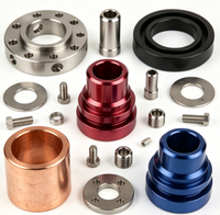 Composants tournés de précision usinés CNC OEM, bagues en aluminium anodisé, manchons en cuivre, brides en acier inoxydable pour machines