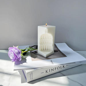 INTODIY DIY Dekorasi Rumah Kerajinan Beton Cetakan Lilin Kreatif Eropa Arsitektur Silikon Semen Plester Cetakan - Product Image 3