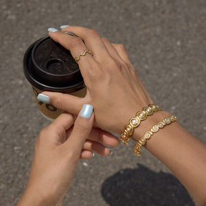Bracciale a conchiglia J&<span class=keywords><strong>D</strong></span> Jewelry in acciaio inossidabile placcato <span class=keywords><strong>oro</strong></span> 18 carati con strass, stile resort da spiaggia, per donna - Product Image 4