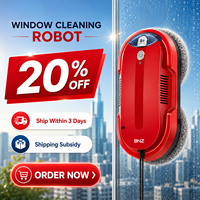 Machine de nettoyage de vitres BNZ à moteur sans balais pour immeubles et bureaux en hauteur, prise UE/US, en stock, nettoyeur de vitres intelligent pour la maison