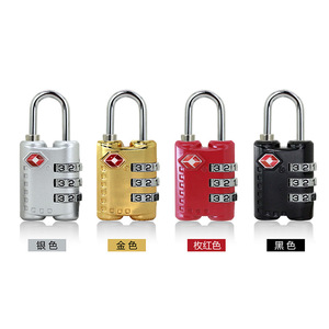 TSA Approved Combination Luggage Lock Zinc Alloy Brushed Silver Travel Security <b>Padlock</b> 4mm Shackle - Product Image 2