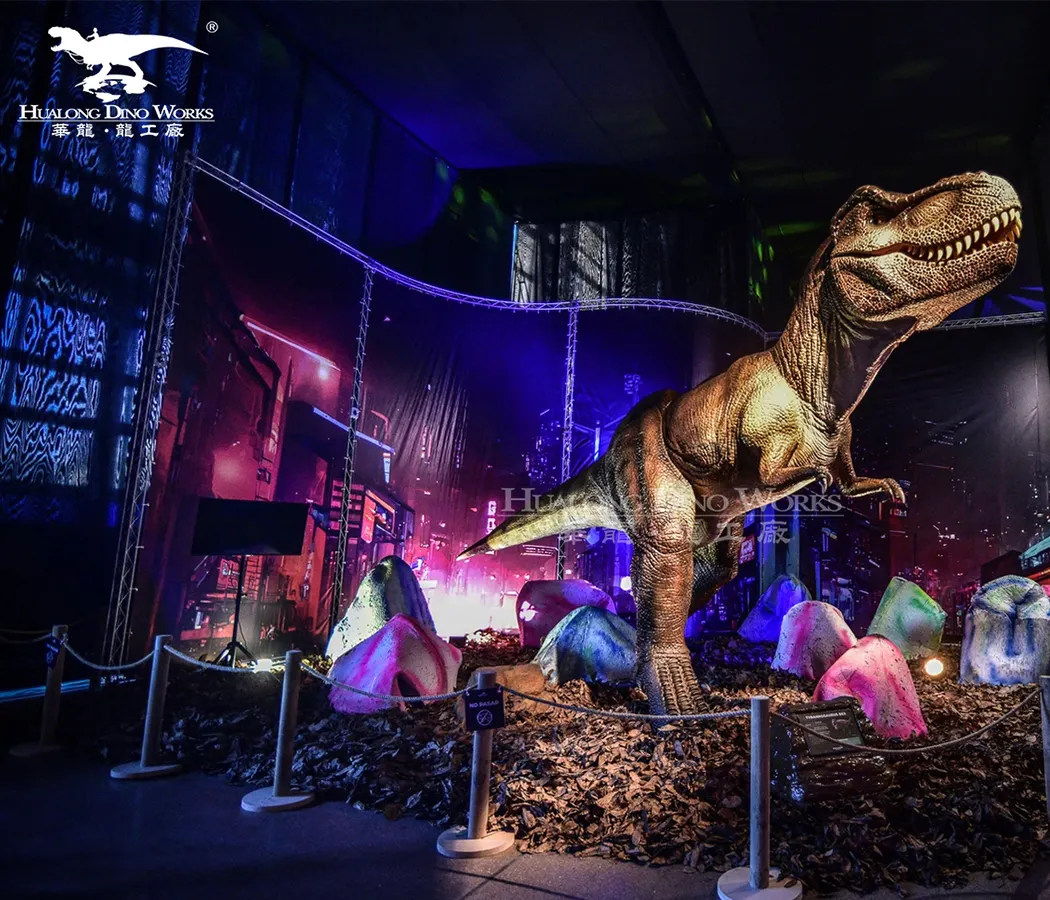 현실적인 생활 크기 3D 움직이는 로봇 공룡 인공 현실주의 공룡