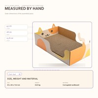 Lit pour chat en carton ondulé à dessus ouvert, griffoir, design en forme de lit, pour chats adultes d'intérieur, vente en gros, direct usine