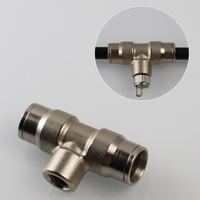 Raccord en T Qihong en laiton 12*1/8*12 à connexion rapide haute pression pour brumisateur, connecteur réducteur à emboîtement pour refroidissement et brumisation de jardin