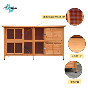 Cage à lapin en bois pour jardin Deux couches lapin maisons pour animaux de compagnie <span class=keywords><strong>Cages</strong></span> en gros personnalisé clapier à lapin - Product Image 3