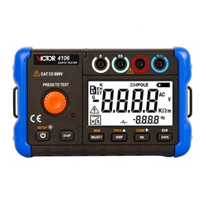 VICTOR Ruoshui 4106 Mètre de résistance de terre 2, 3 et 4 pôles pour calcul de la résistivité de terre 20k Ohm - Product Image 1