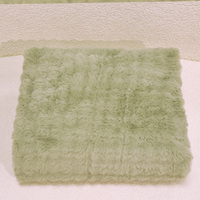 Plaid en fausse fourrure à texture 3D bulle, design épais, vert sauge élégant, lavable en machine, lourd, style hôtel de luxe, pour literie