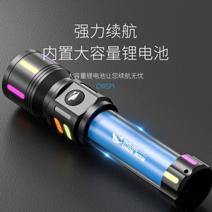 ไฟฉาย LED แบบชาร์จไฟได้ Smiling Shark ระยะ 100-200 ม. ไฟฉายยุทธวิธีแบบซูมได้ - Product Image 4