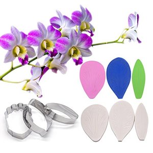 AK Veiner stampi Set di taglierine per fondente strumenti per la produzione di fiori artigianali acciaio inossidabile AK Sugarpaste orchidea Silicone per panetteria A345 e VM086 - Product Image 5