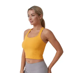 Kaus olahraga wanita tanpa lengan seksi Push-Up Bra Fitness Push-Up elastis baru dengan hoodie dan Sweatshirt nyaman