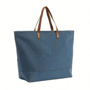 Sac fourre-tout en toile cirée de haute qualité, personnalisable, avec poignée en cuir, fabriqué en Chine - Product Image 4