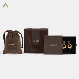 Bolsa de Embalaje de Regalo de Joyería de Terciopelo con Cordón, Reciclable, de Lujo, con Logotipo Personalizado Auralux - Product Image 4