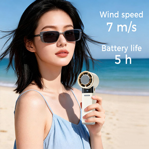 พัดลมมือถือความเร็วสูง 100 ระดับ 3000mAh พร้อมแผ่นประคบเย็น ลมแรง หน้าจอ LED พกพาสะดวก ดีไซน์ทันสมัย สำหรับใช้งานกลางแจ้ง รุ่น Gxz-cf7-02 Gxz-c - Product Image 2