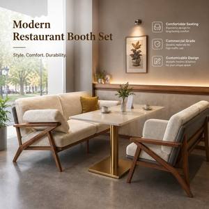 Ensemble de chaises et tables en rotin naturel pour restaurant avec structure en noyer et plateau de table en or brossé pour salle à manger de style nordique - Product Image 3