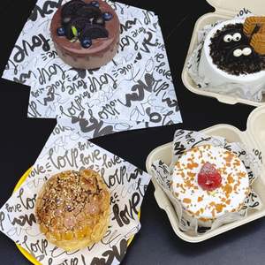 กระดาษรองอาหารกันไขมันสำหรับร้านเบเกอรี่ กระดาษเกรดอาหารสำหรับห่อเบอร์เกอร์ กระดาษแว็กซ์พิมพ์โลโก้ตามสั่ง - Product Image 6