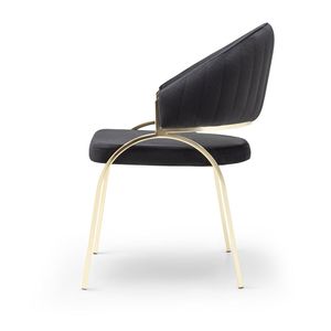 Silla de Comedor Moderna de Metal, Tapizada en Terciopelo Negro, Patas de Acero, Muebles para el Hogar - Product Image 3