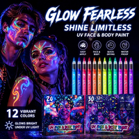 Surligneurs Lumineux Néon UV Fluorescents, Marqueurs Peinture, Stylos Marqueurs Lumineux Brillants qui Brillent dans le Noir pour Bricolage, Fournitures Artistiques