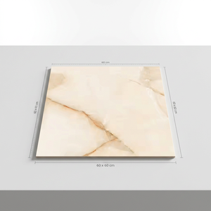 Vistaar Onyx Bianco Marble Effect 600x600mm Polished Porcelain Tiles Glossy Luxury Interior Flooring - Product Image 4