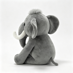 Customized Soft plush <b>elephant</b> with big eyes,Grey <b>elephant</b> plush with white tusks,Cute sitting <b>elephant</b> stuffed animal - Product Image 4