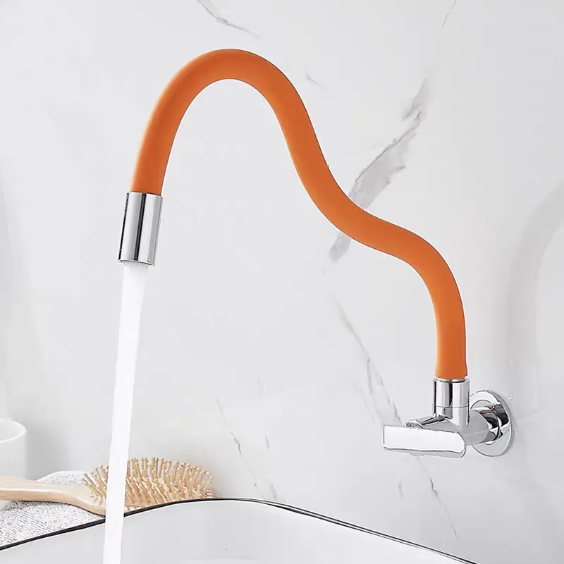 Kunststoff Eisen rad Flexible Küchen armatur Farbe Cold Sink Wasserhahn Kupfer Einhand "Single Cooling Faucet" Pull Down