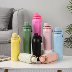 Bouteille d'eau isotherme à double paroi en acier inoxydable de 800 ml, thermos pour boissons chaudes et froides, idéale pour les activités de plein air - Product Image 2