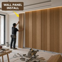 Panneau mural en lattes de chêne de largeur variée pour intérieur moderne, taille personnalisée, OEM