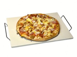 Pierre à pizza rectangulaire en cordiérite robuste, résistante aux chocs thermiques, 15 x 12 pouces, pour four et grill, vente en gros - Product Image 2