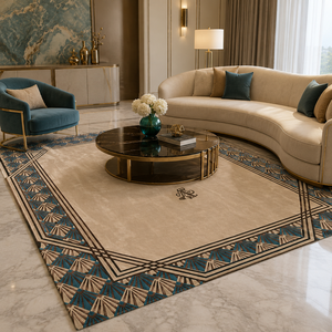 <span class=keywords><strong>Tapis</strong></span> fait main <span class=keywords><strong>Art</strong></span> Déco sur mesure en laine de Nouvelle-Zélande et soie de bambou pour designers, villas et hôtels - Product Image 2