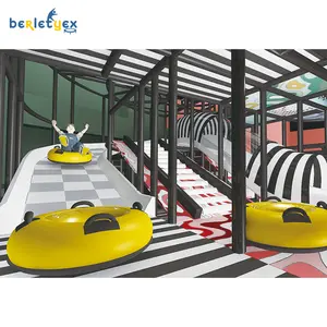 Berletex 슬라이드 맞춤형 실내 슬라이딩 어린이 놀이 장비 밝은 색상 곡선 튜브 고속 슬라이드