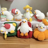 Canard en crochet paresseux, objet de décoration de bureau, adorable jouet en fourrure de canard fait main, porte-clés, décoration de sac, cadeau amusant en forme d'animal