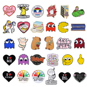 Ensemble de badges en émail assortis, motifs mignons de dessins animés, de culture <span class=keywords><strong>pop</strong></span> et thématiques pour sacs à dos, vestes et cadeaux - Product Image 5