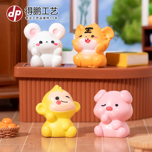 เครื่องประดับเรซิ่นรูปสัตว์จีนขนาดเล็ก ของตกแต่งบ้านสำหรับวางบนโต๊ะ - Product Image 4