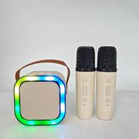 Портативная колонка с двумя микрофонами для караоке на открытом воздухе, перезаряжаемая, оптовая продажа, мини-стерео сабвуфер