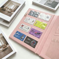 Carpeta de Almacenamiento de Tarjetas de PVC Rosa A4, Organizador Multifuncional para Tarjetas de Identificación, Tarjetas de Presentación y Tarjetas de Crédito