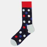 Calzini da Uomo Colorati a Pois, OEM Personalizzati, Calzini Casual in Cotone a Pois, Produzione all'Ingrosso