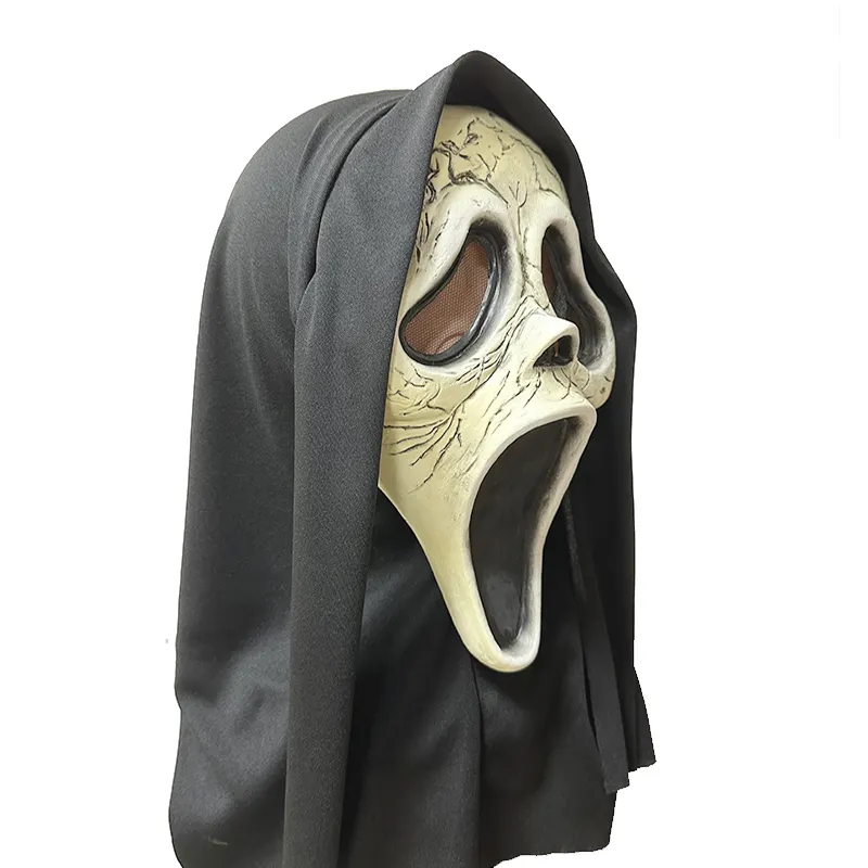 Masker wajah hantu Halloween baru topeng pesta kostum berteriak lateks karet lembut film horor untuk karnaval Halloween